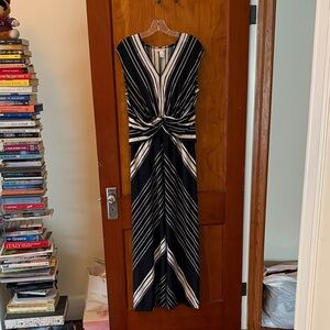 London Times Black and White Maxi Dress